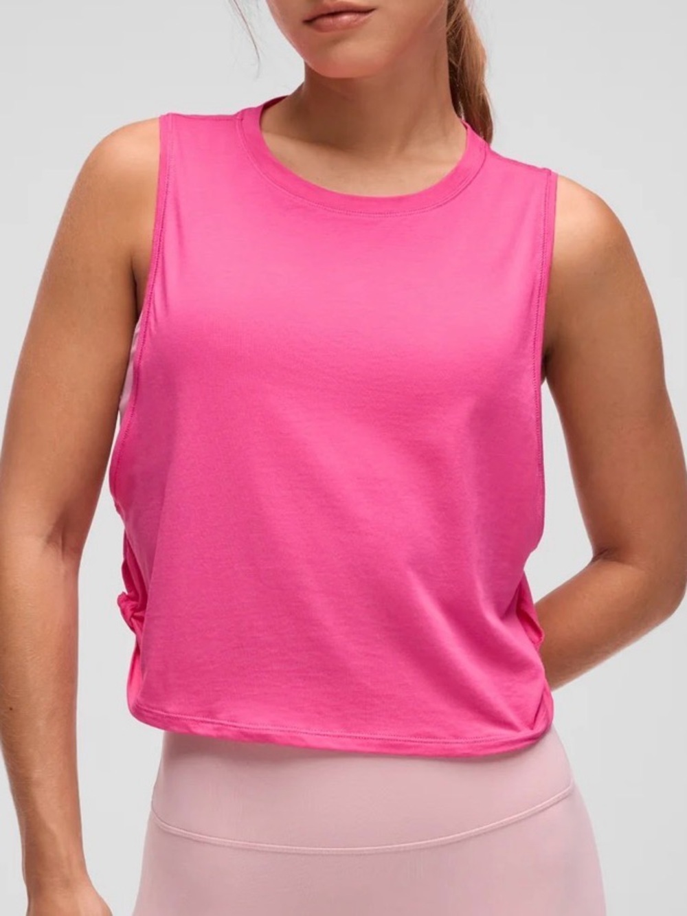 CRZ Yoga Pima Cotton Crop Deep Armhole Gym Tank Top